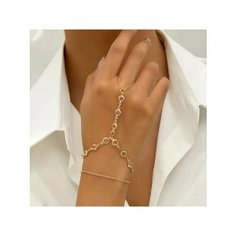 Браслет, хрусталь, золотистый Trendy Jewelry