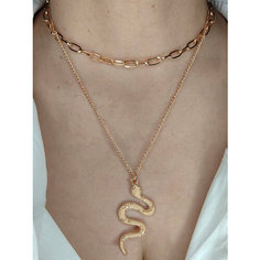 Колье Fashion jewelry, длина 36 см, золотой/бежевый