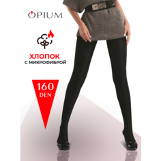 Колготки Opium черные из хлопка 160 den, размер 2, 160 den, размер 2, nero