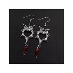 Серьги пусеты, эмаль, красный, бордовый, серебряный be Self True Jewel