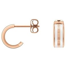 Серьги конго Daniel Wellington, эмаль, белый