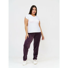 Брюки BUY-TEX.RU штаны женские, размер 52, баклажановый