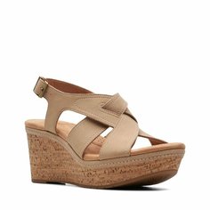 Босоножки Clarks, размер 38, бежевый
