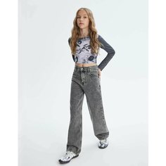 Джинсы Gloria Jeans GJ COOL, размер 7-8л/128 (32), серый