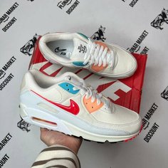 Кроссовки NIKE Air Max 90, размер 42 eu / 8,5 US / 26,5 см, белый/голубой