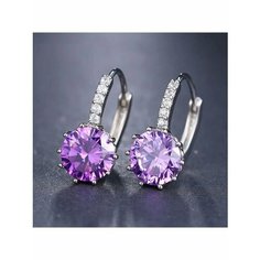 Серьги, фианит, серебряный, фиолетовый be Self True Jewel