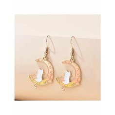 Серьги, эмаль, оранжевый, белый, золотой, желтый be Self True Jewel
