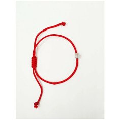 Браслет-нить Kyle, циркон, кристалл, 1 шт., размер 20 см, размер S, диаметр 10 см, красный