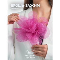 Брошь, ярко-розовый Бантами