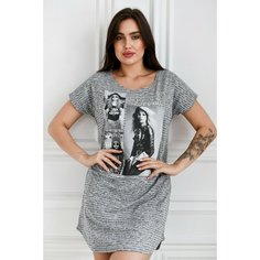 Туника BUY-TEX.RU женская домашняя, размер 54, серый