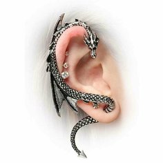 Серьги каффы, серебристый Нет бренда