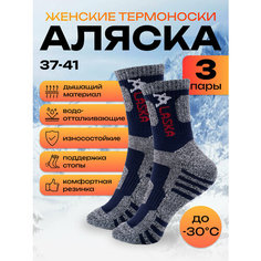 Носки Alaska, комплект, 140 den, 3 пары, размер 37-41, синий