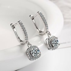 Серьги с подвесками, циркон Star Mart