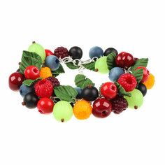 Браслет-цепочка SILVARIE, размер 17 см, желтый, красный, зеленый, черный, серебристый