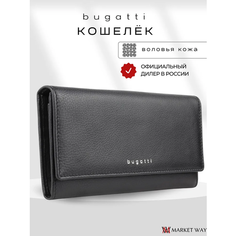 Кошелек Bugatti, фактура зернистая, черный