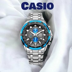 Наручные часы CASIO, серый, голубой