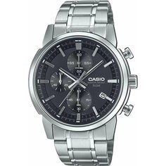 Наручные часы CASIO, серебряный, черный