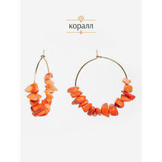 Серьги конго BL Jewelry, сердолик, агат, амазонит, малахит, цитрин, коралл, кварц, говлит, янтарь, лабрадорит, ларимар, перламутр, турмалин, горный хрусталь, коралловый