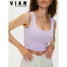 Кроп-топ VIANFASHION Современная классика, размер S, лавандовый