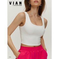 Кроп-топ VIANFASHION Спорт и активность, размер S, молочный