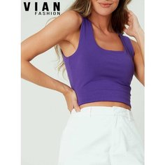 Кроп-топ VIANFASHION Современная классика, размер S, темно-фиолетовый