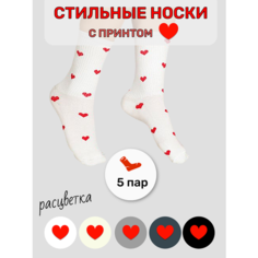 Носки Amigobs, комплект, 5 пар, размер 36-41, белый, черный, серый