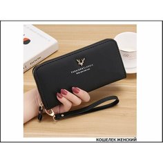 Кошелек , фактура гладкая, черный Fashion Classic Brand Trends