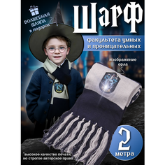 Зимний шарф по мотивам фильма Гарри Поттер 200х20 см цвет синий/серый Siberia24