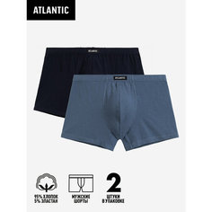 Трусы Atlantic 2RMH-007, комплект из 2 шт., размер 50/XL, темно-синий/голубой