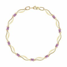 Браслет Diamant online, красное золото, 585 проба, аметист, длина 17 см., фиолетовый