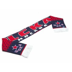 Шарф Atributika & Club ХК ЦСКА для взрослых и детей,150х18 см, универсальный, красный, синий