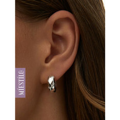 Серьги конго MIESTILO, серебро, 925 проба, родирование, фианит, , серый, белый, серебристый