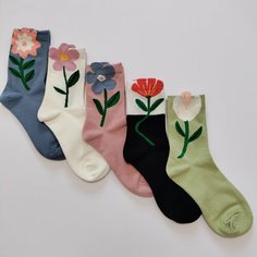 Носки AMNHA BEALL BROSE, комплект, 33 den, 5 пар, размер 37-41, белый/розовый/красный