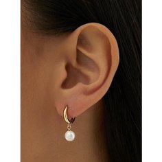 Серьги с подвесками, конго MIESTILO, серебро, 925 проба, золочение, жемчуг, размер 8 мм, длина 2.3 см, , золотистый