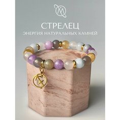 Браслет OM Gemstone Workshop, золотистый, бордовый