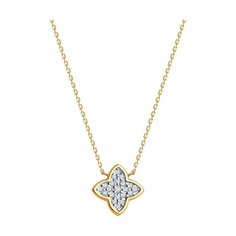 Колье Diamant online, красное золото, 585 проба, фианит, длина 45 см., прозрачный