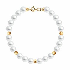 Браслет Diamant online, красное золото, 585 проба, жемчуг, длина 16 см., белый