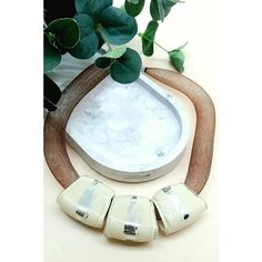 Колье PJ Murano, бежевый, коричневый, серебряный