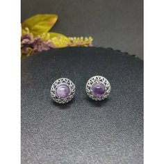 Серьги Малахит 777, аметист, фиолетовый