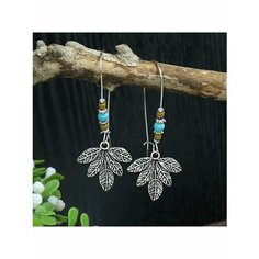 Серьги с подвесками, эмаль, бирюза синтетическая, серый, голубой be Self True Jewel
