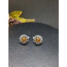 Серьги Малахит 777, оранжевый