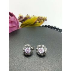 Серьги Малахит 777, фианит, серебряный