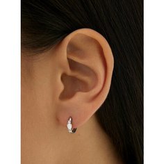 Серьги конго MIESTILO, серебро, 925 проба, родирование, опал синтетический, , серый, белый, серебристый, розовый