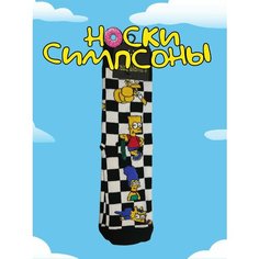 Носки Crazy Llamas Носки с принтом, Crazy Llamas, Симпсоны, размер 36-44, черный, белый