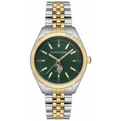 Наручные часы U.S. POLO ASSN., серебряный/зеленый/золотой