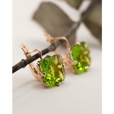 Серьги двусторонние, фианит, золотистый Нет бренда