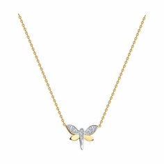 Колье Diamant online, красное золото, 585 проба, фианит, длина 45 см., прозрачный