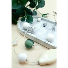 Колье PJ Murano, белый, серебряный, бежевый