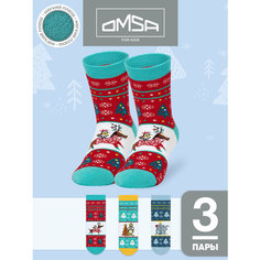 Носки OMSA KIDS 3 пары, размер 23/26, , мультиколор