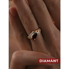 Кольцо Diamant, красное золото, 585 проба, фианит, гранат, размер 16.5, красный